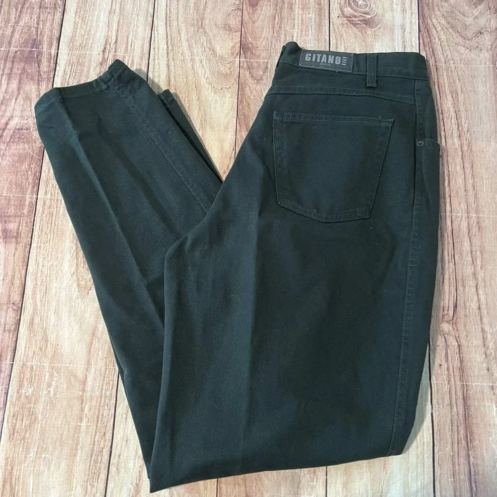 GITANO Jeans Olive Green Womens 16 Tall Button Waist Zip Up